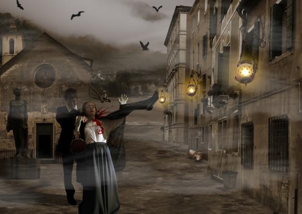 Jack the Ripper Fantasy scene based on Jack the Ripper